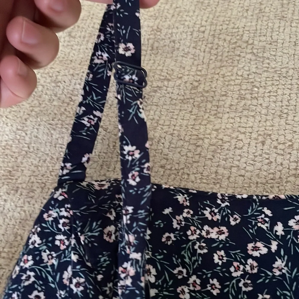 Floral blue womens romper - Picture 5 of 5